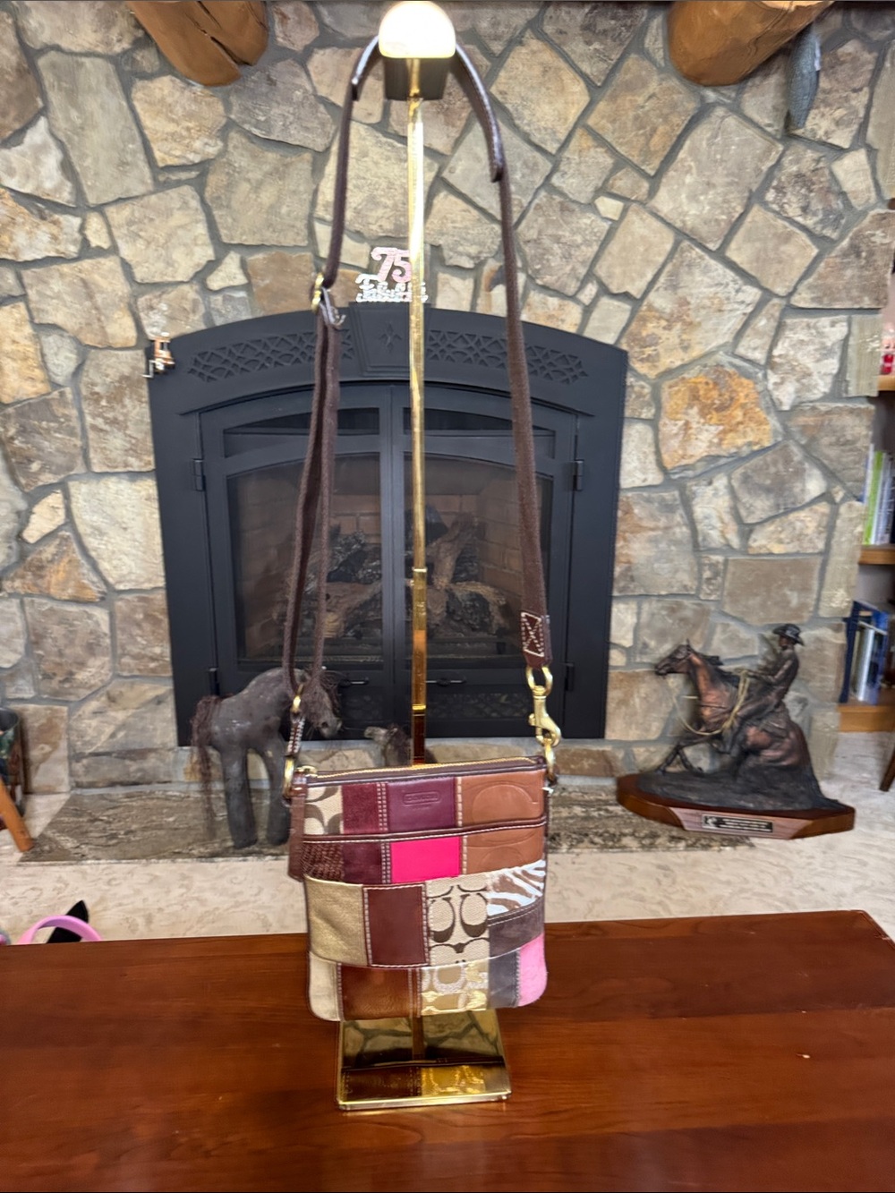 Y2K Coach Signature C Patchwork Zip Shoulder/Crossbody Bag Made in USA Vintage